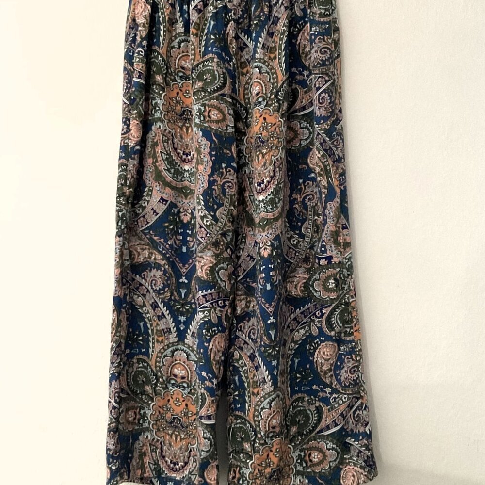 BOHO WIDE LEG PANTS TROUSERS ELASTIC WAIST LIKE NEW - Picture 9 of 15